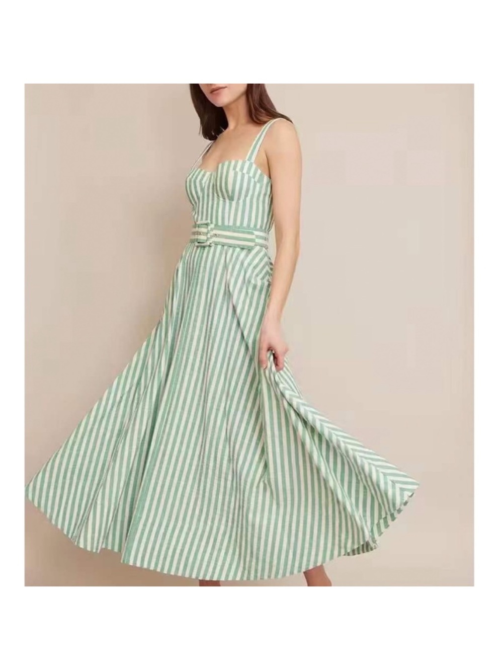 Cara Cara Calypso Midi Dress in Ivory Green - Picture 10 of 12